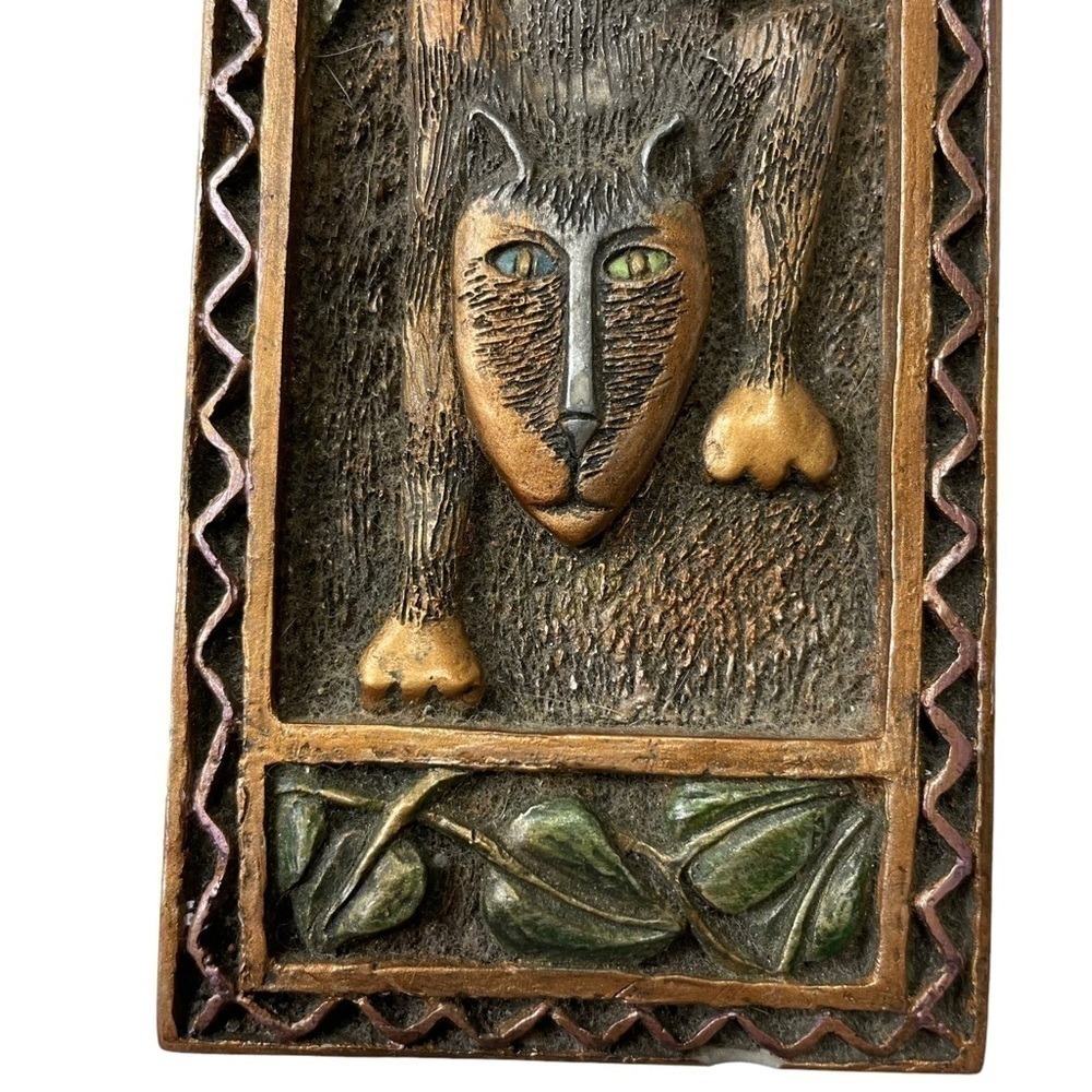 Martha McCarthy Signed Cat Plaque Vintage Y2K - Picture 4 of 7